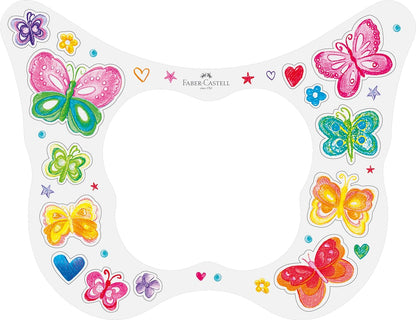 Faber-Castell Gift Set - Sparkle Colouring Pencils in Butterfly Shape Tin - 20 x Pencils inc Stickers