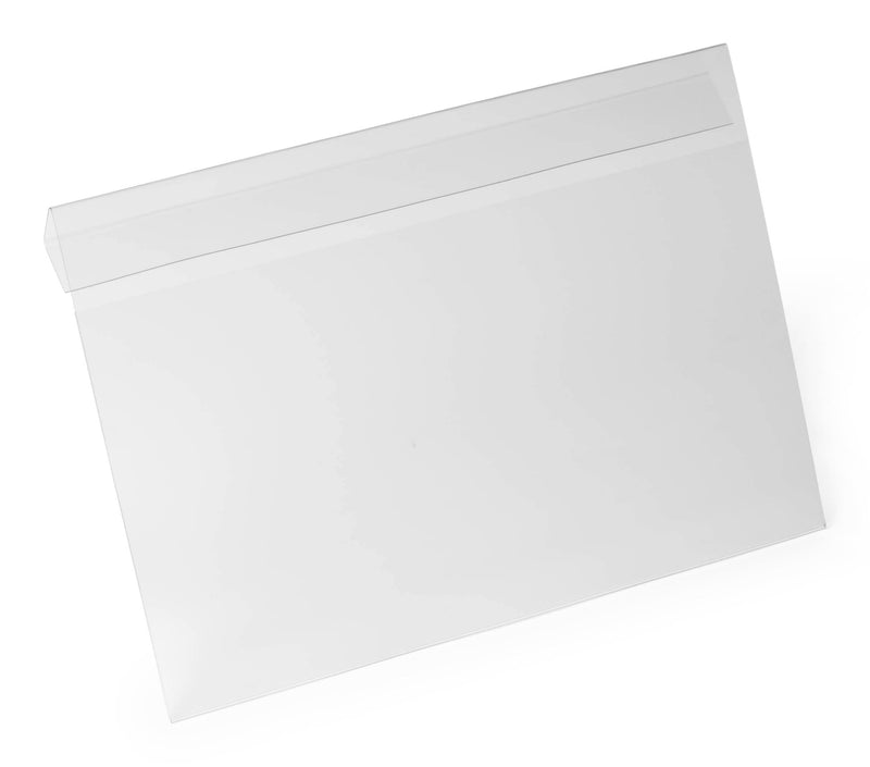 Durable Kennzeichnungstasche HARD COVER mit Falz A4 quer, Packung à 10 Stück, transparent, 116319 A4 quer mit Falz