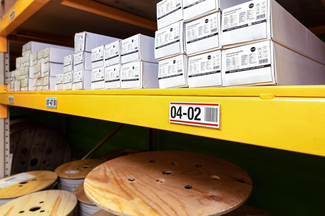 Durable Hard Cover Ticket Holder - Self-Adhesive Label Holder - 100 x 38mm - Pack of 10 - Transparent - Perfect for Labelling Shelves and Racking