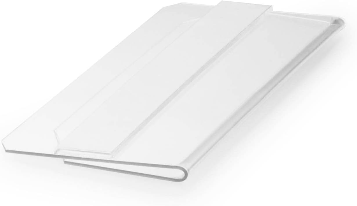 Durable Hard Cover Ticket Holder - Self-Adhesive Label Holder - 100 x 38mm - Pack of 10 - Transparent - Perfect for Labelling Shelves and Racking