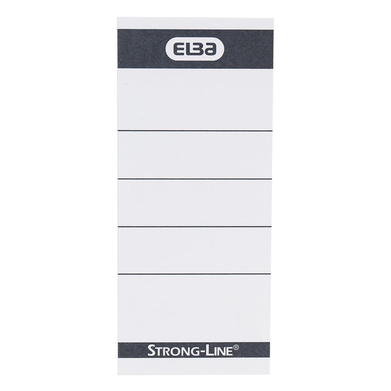 'Elba 400087754 Short/Wide Lever Arch File Spine Labels for "Strong" and "from 250 g/m² Card Pack of 10 White