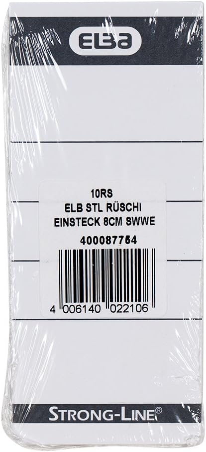 'Elba 400087754 Short/Wide Lever Arch File Spine Labels for "Strong" and "from 250 g/m² Card Pack of 10 White