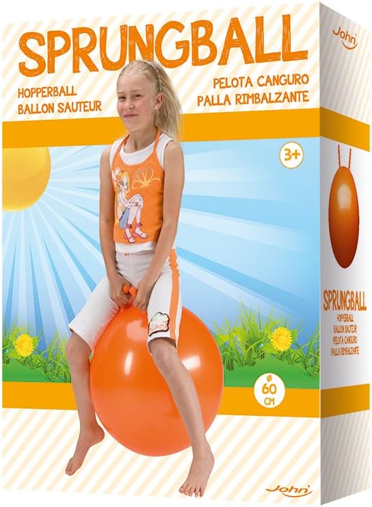 John Printed hopper ball, bouncy ball, jumping ball, space hopper, hopper ball for inside and outside, re-inflatable, robust, fitness for children