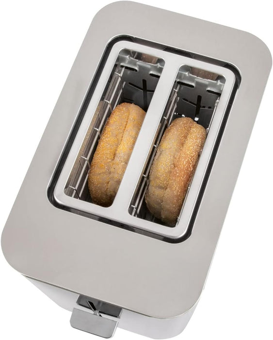 ProfiCook Toaster, Toaster 2 Scheiben mit Sensor Touch Bedienung, Auftau-, Aufwärm-/ Schnellstoppfunktion, Toaster mit Brötchenaufsatz, Toaster Edelstahl, PC-TA 1250 PC-TA 1250 inox Sensor Touch