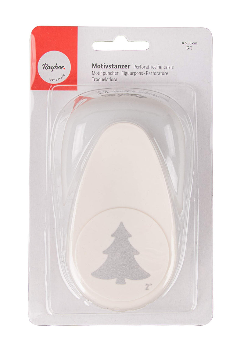 Rayher Hobby 69008000 Motivstanzer Tannenbaum, ø 5,08 cm- 2 Zoll, geeignet für Papier/Karton bis zu 200g/m² 5,08cm- 2 Zoll