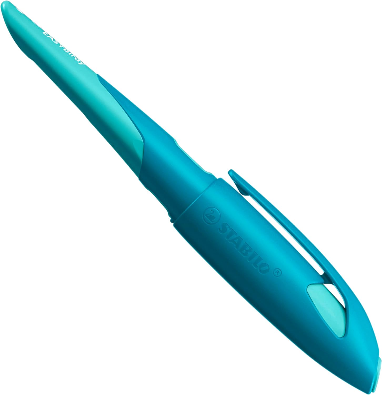 Ergonomischer Schulfüller für Linkshänder mit Standard-Feder M - STABILO EASYbirdy Pastel in aqua grün/mint - inkl. Patrone und Einstellwerkzeug - blau (löschbar) aqua grün/mint Standard-Feder
