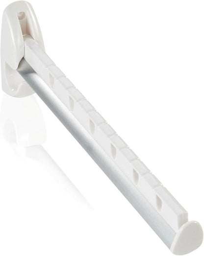 Leifheit Wandkleiderhalter Airette mit 31 cm Länge für 7 Kleiderbügel, platzsparende Kleiderstange Wandmontage, wetterfester Kleiderhaken klappbar 33 x 10.5 x 22.5 cm Wandkleiderhalter