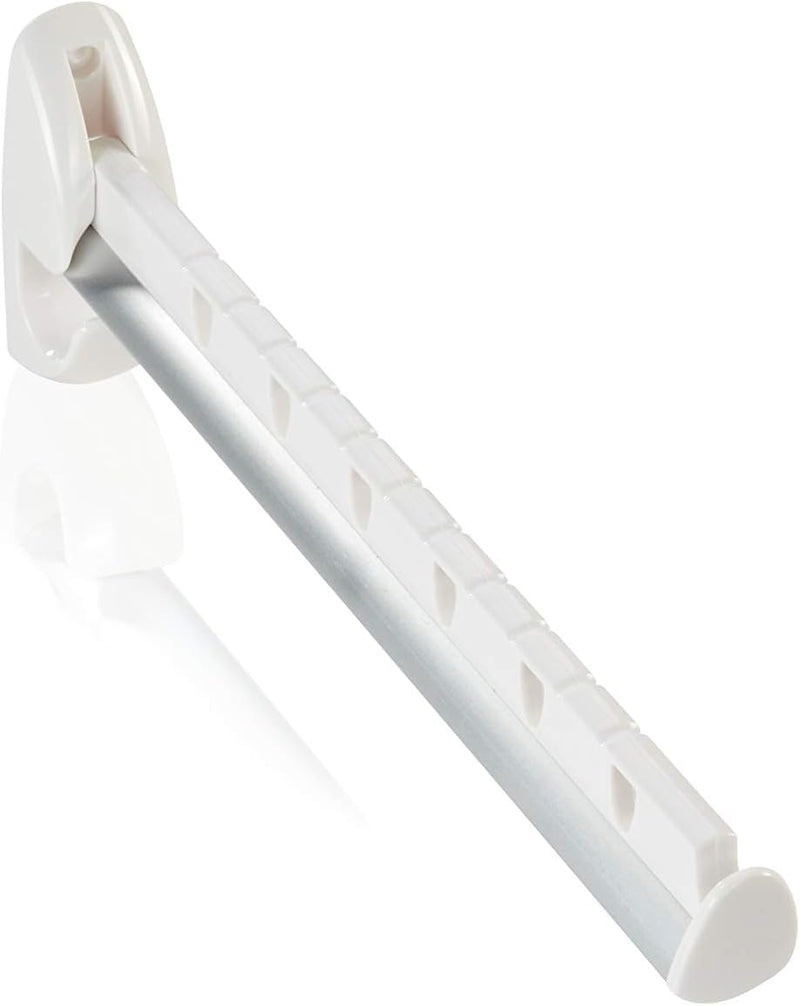 Leifheit Wandkleiderhalter Airette mit 31 cm Länge für 7 Kleiderbügel, platzsparende Kleiderstange Wandmontage, wetterfester Kleiderhaken klappbar 33 x 10.5 x 22.5 cm Wandkleiderhalter