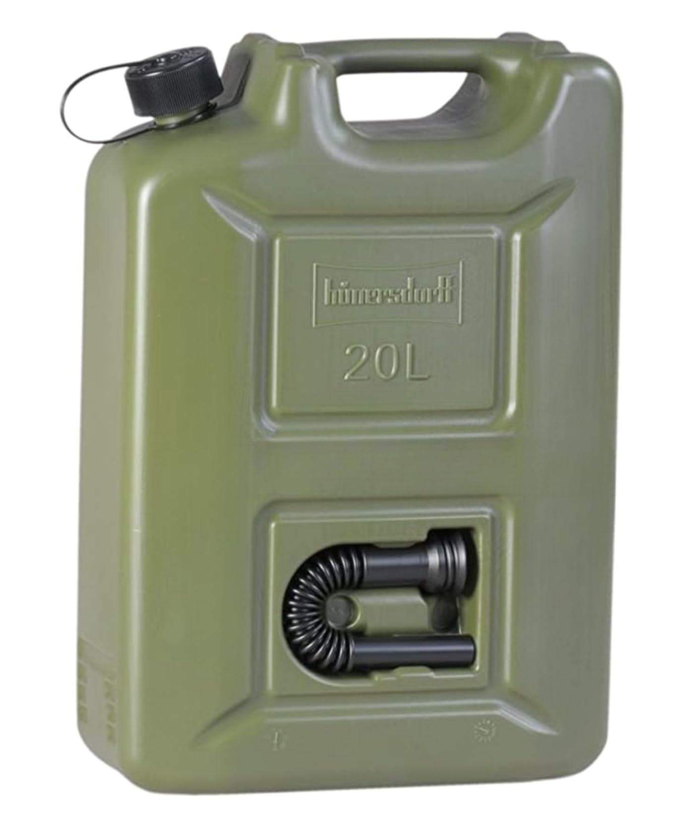 hünersdorff 802010 Kraftstoff-Kanister Profi 20L für Benzin, Diesel und andere Gefahrgüter, UN-Zulassung, Made in Germany, TÜV-geprüfte Produktion, oliv 20 Liter oliv
