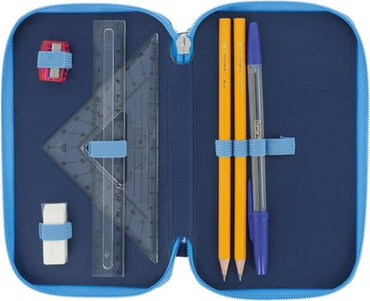 Herlitz Double, deep sea, Kindergepäck, Writing case