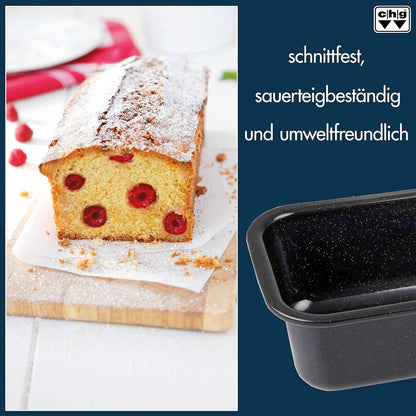 chg Loaf Mould, Loaf Mould, Loaf Tin in Enamel, 32 x 13 x 7 cm, Cut and Scratch-Resistant, Environmentally Friendly, Made in Germany, Speckled Black