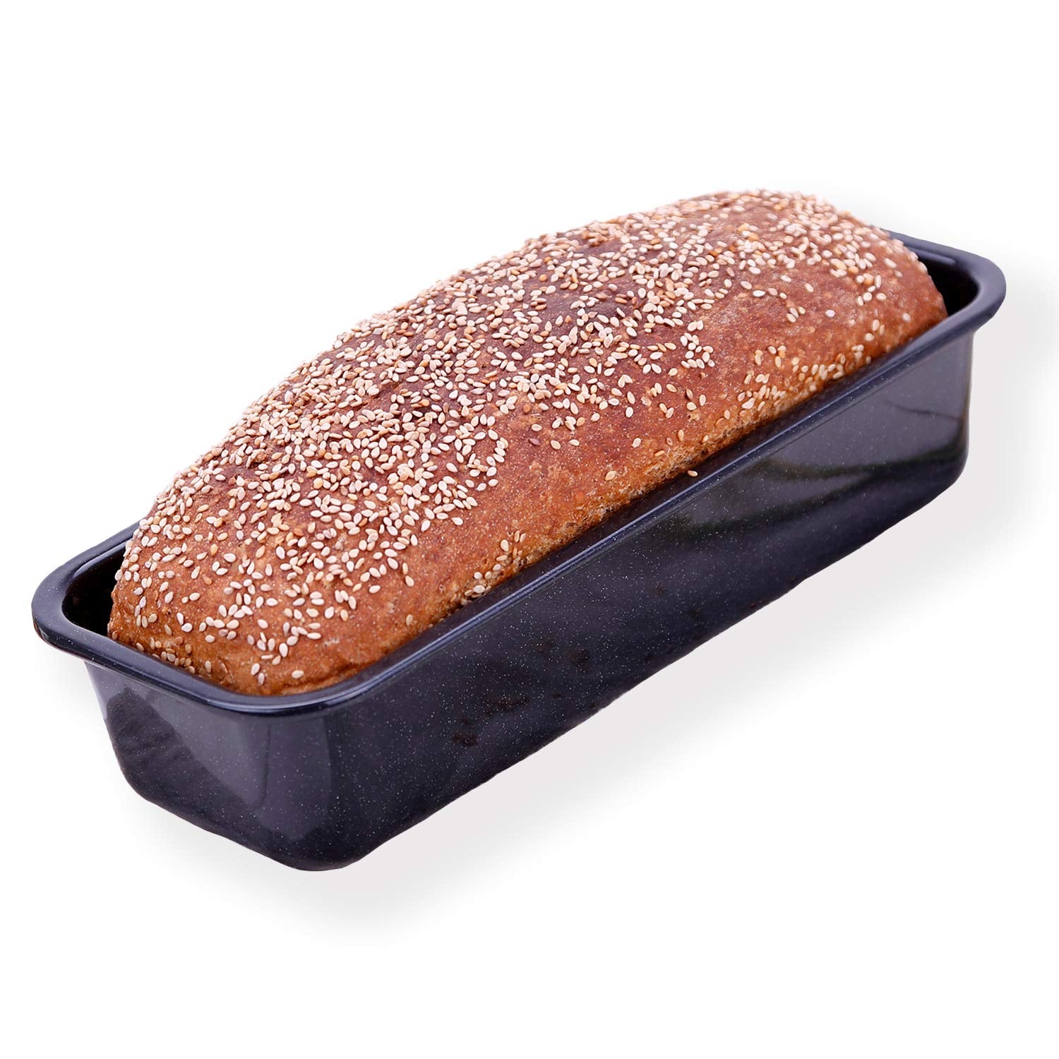 chg Loaf Mould, Loaf Mould, Loaf Tin in Enamel, 32 x 13 x 7 cm, Cut and Scratch-Resistant, Environmentally Friendly, Made in Germany, Speckled Black