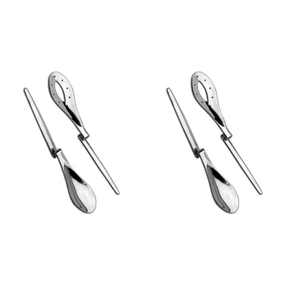 chg 3377-00 Salatbesteck mit Knick/Länge: ca. 27,5 cm, Silber, 1 - Pack (Packung mit 2)