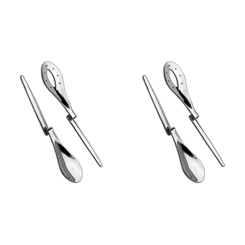 chg 3377-00 Salatbesteck mit Knick/Länge: ca. 27,5 cm, Silber, 1 - Pack (Packung mit 2)