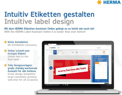 HERMA 10751 Universal Labels DIN A4 Mini (35.6 x 16.9 mm, 20 Sheets, Silphie Paper, Matte) Self-Adhesive, Printable, Permanent Address Stickers, 1,600 Adhesive Labels, Natural Brown Universal labels 35,6 x 16,9 mm