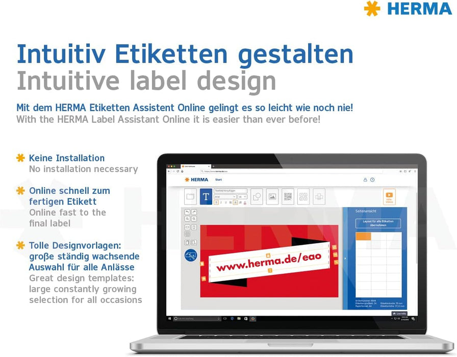 HERMA 10757 Universal Labels DIN A4 Large (210 x 148 mm, 20 Sheets, Silphie Paper, Matte) Self-Adhesive, Printable, Permanently Adhesive Address Labels, 40 Adhesive Labels, Natural Brown Universal labels 210 x 148 mm