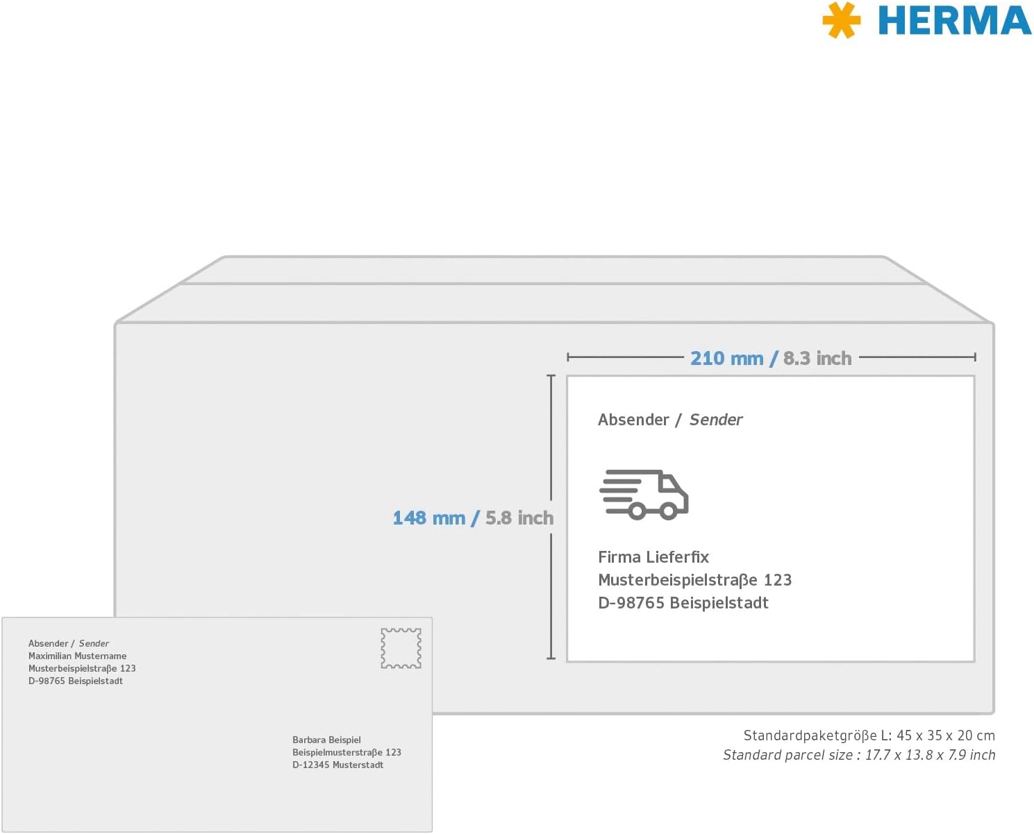 HERMA 10757 Universal Labels DIN A4 Large (210 x 148 mm, 20 Sheets, Silphie Paper, Matte) Self-Adhesive, Printable, Permanently Adhesive Address Labels, 40 Adhesive Labels, Natural Brown Universal labels 210 x 148 mm