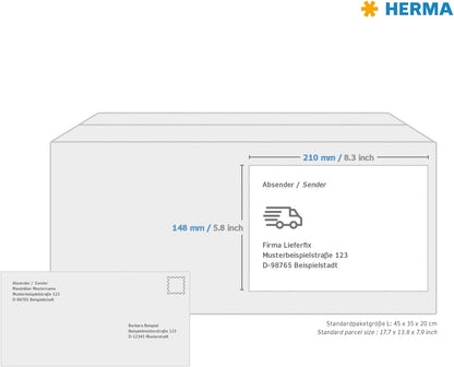 HERMA 10757 Universal Labels DIN A4 Large (210 x 148 mm, 20 Sheets, Silphie Paper, Matte) Self-Adhesive, Printable, Permanently Adhesive Address Labels, 40 Adhesive Labels, Natural Brown Universal labels 210 x 148 mm