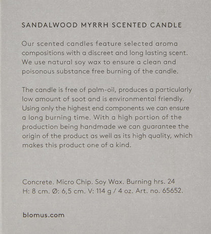 Blomus Fraga Scented Candle Micro Chip S Soy Wax Candle in Concrete Look Small Micro Chip