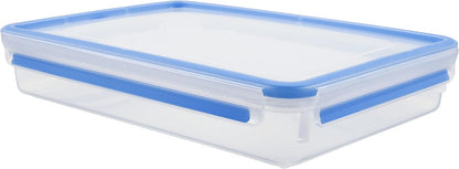 Emsa 508545 Clip & Close rectangular food storage container 2.6 litres, transparent/blue Transparent/Blue 2.6 L 2.6 L