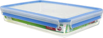 Emsa 508545 Clip & Close rectangular food storage container 2.6 litres, transparent/blue Transparent/Blue 2.6 L 2.6 L
