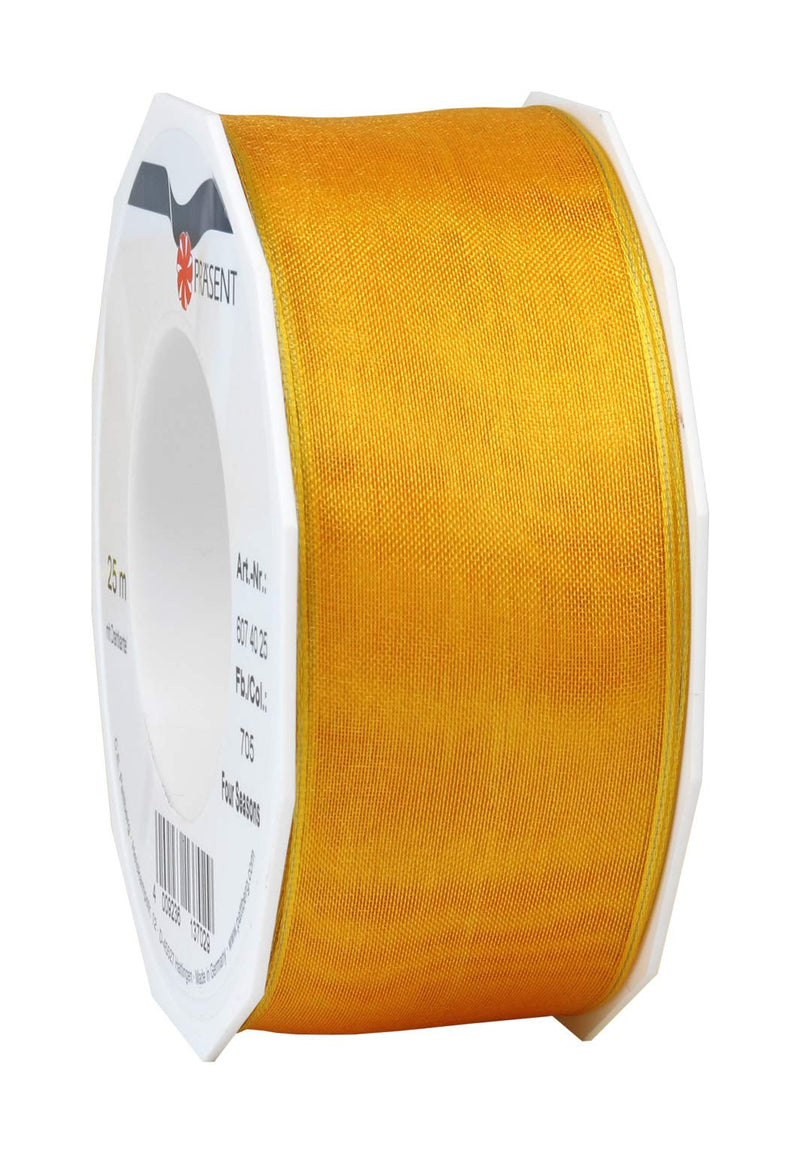 Präsent FOUR SEASONS Organza Ribbon, Cabin Yellow, 40 mm-25 m 40 mm - 25 m Cabin Yellow