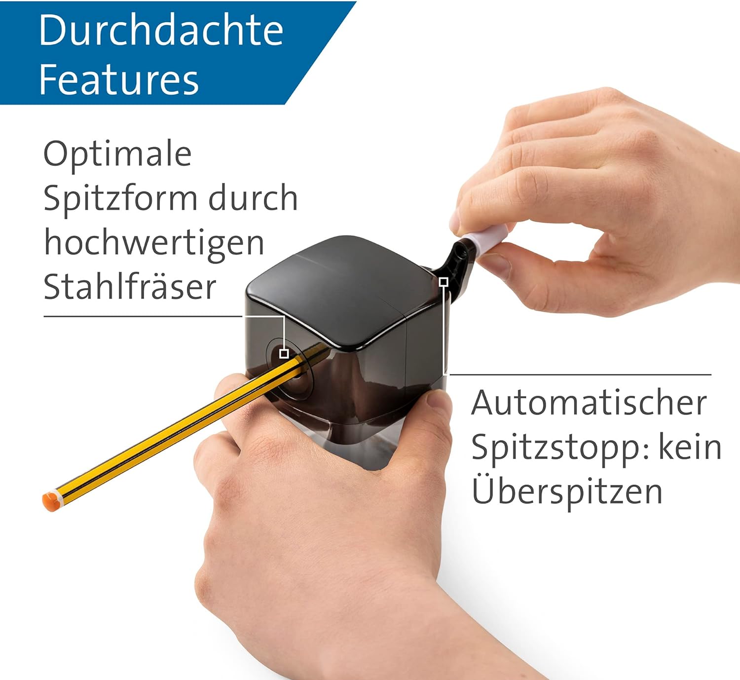 Dahle 144 Manual Desktop Pencil Sharpener 8mm Black / Clear - D14416862