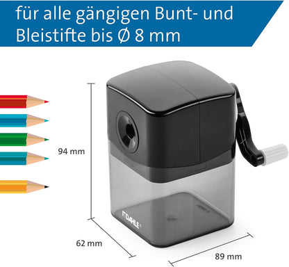 Dahle 144 Manual Desktop Pencil Sharpener 8mm Black / Clear - D14416862