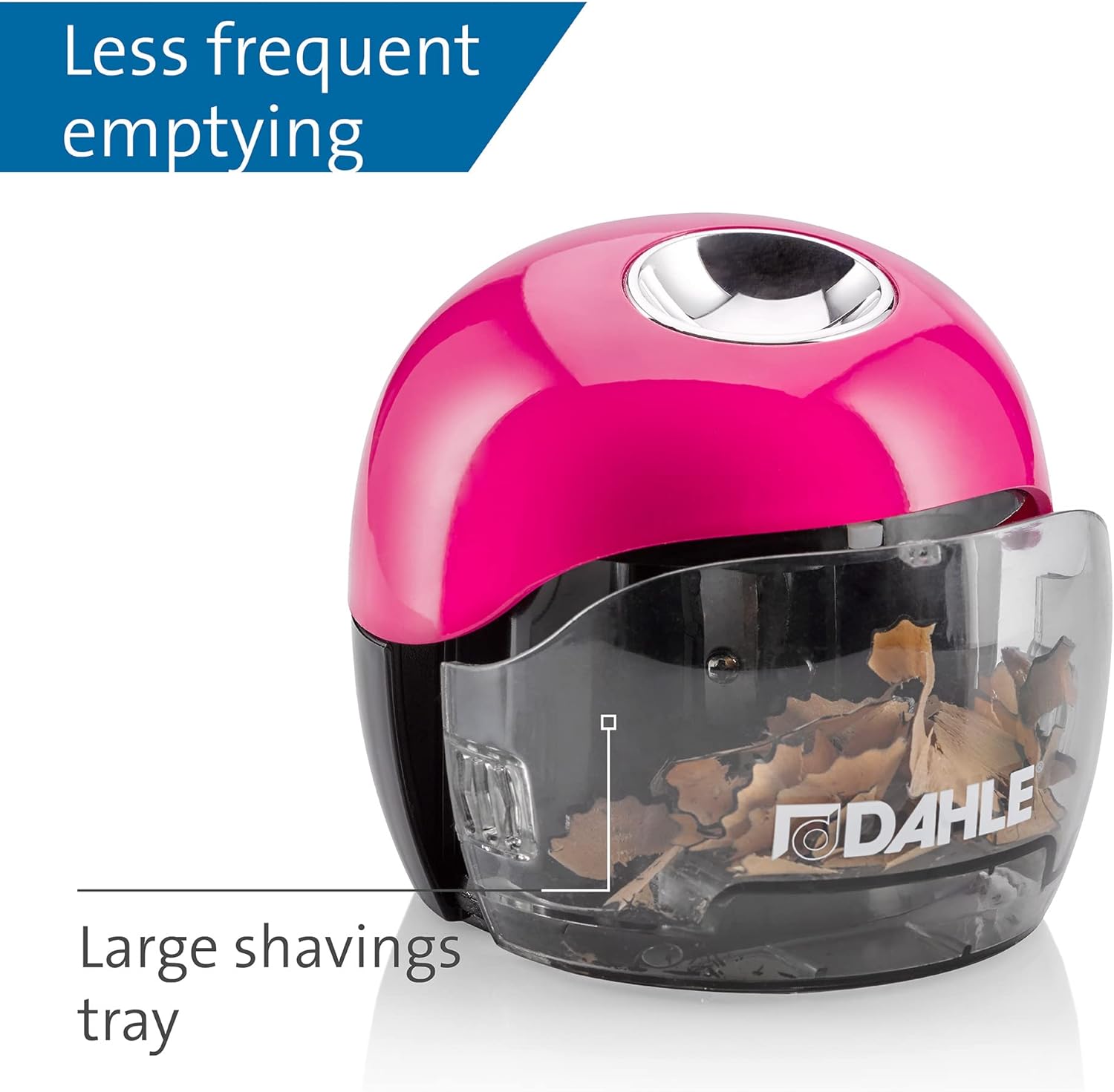Dahle Electric Sharpener 250, Two Opposite Blades, Battery Operated, Magenta (00250-16892