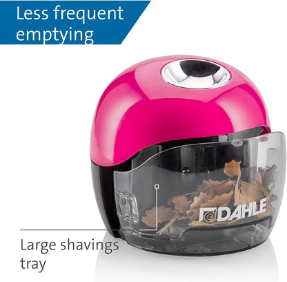 Dahle Electric Sharpener 250, Two Opposite Blades, Battery Operated, Magenta (00250-16892