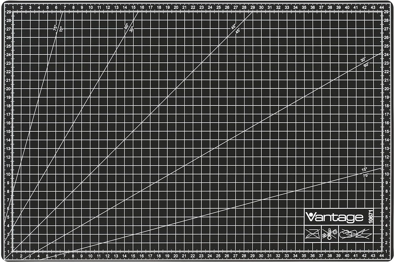 Dahle Cutting Mat Set A3, 12" Cutting Ruler and Heavy Duty Cutter Knife Includes 3 Replacement Blades