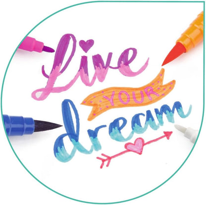 Depesche 11398 TOPModel Double Fibre Set, 1 Magic 9 Felt Pens Each with Two Tips for Writing, Colouring and Decorating, Multicoloured, ca. 17,5 x 11,3 x 1,1 cm
