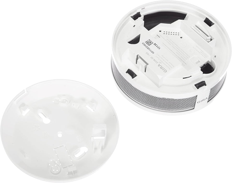 Gira Dual Q DIN14604 Smoke detector that Can be networked via wireless and wired, 233602 Pure White