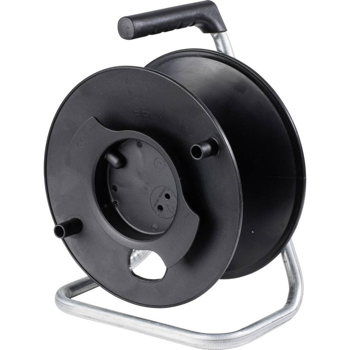 as - Schwabe Universal-Roller Leertrommel Ø230 mm mit Kabelhaspel, Feststellbremse, Fußgestell und ergonomischen Haltegriff, für diverse Kabellängen, 12110 Ø 230 mm