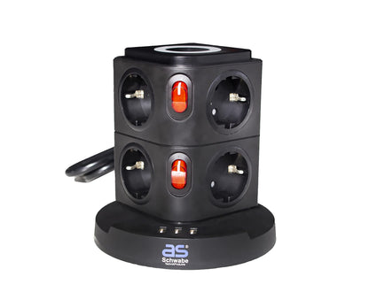 as-Schwabe QI-Wireless Ladestation 8-fach Steckdos