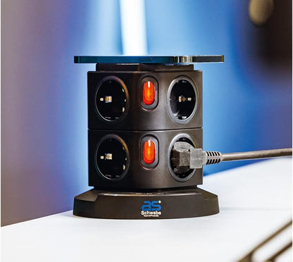 as-Schwabe QI-Wireless Ladestation 8-fach Steckdos
