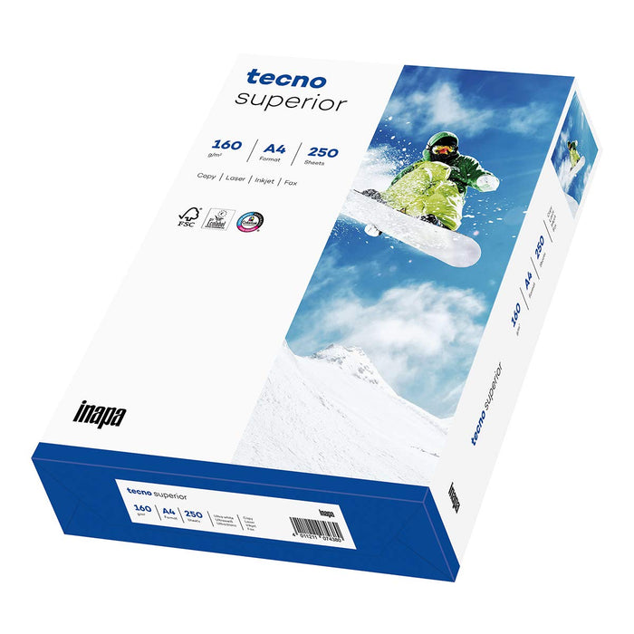inapa Tecno Superior Printer / Copier Paper 160 g/m² A4 250 Sheets Brilliant White 160 g/m² 250 sheets