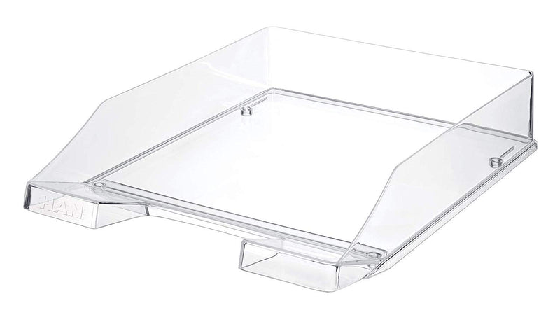 HAN Briefablage KLASSIK TRANSPARENT, moderne, transparente und stapelbare Ablage im frischen Design bis Format A4/C4, 1026-X-23, transparent-glasklar, Transparent-glasklar