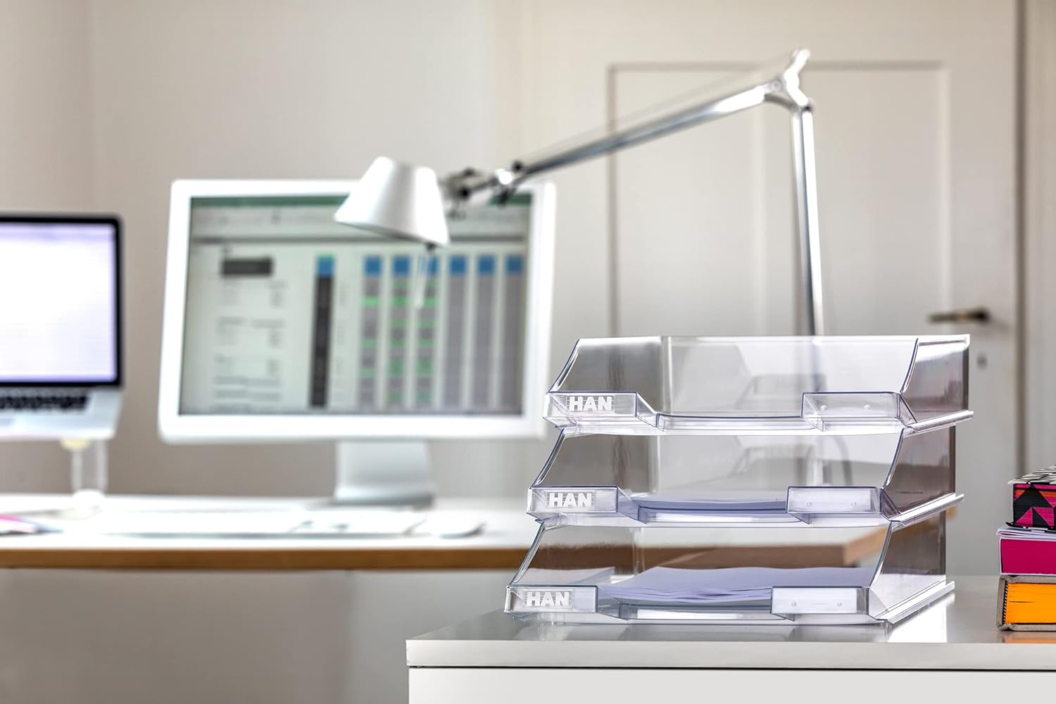 HAN Briefablage KLASSIK TRANSPARENT, moderne, transparente und stapelbare Ablage im frischen Design bis Format A4/C4, 1026-X-23, transparent-glasklar, Transparent-glasklar