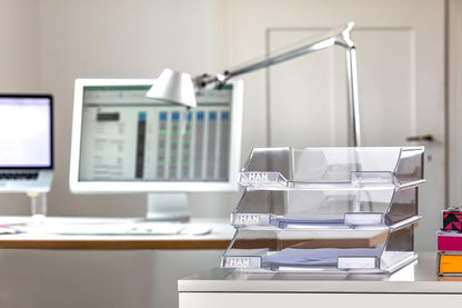 HAN Briefablage KLASSIK TRANSPARENT, moderne, transparente und stapelbare Ablage im frischen Design bis Format A4/C4, 1026-X-23, transparent-glasklar, Transparent-glasklar