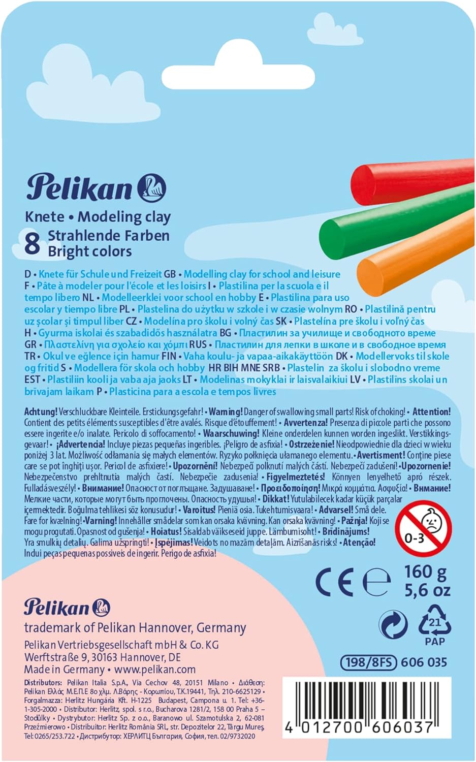 Pelikan 606035 Creaplast Clay, Multicoloured 1 Pack