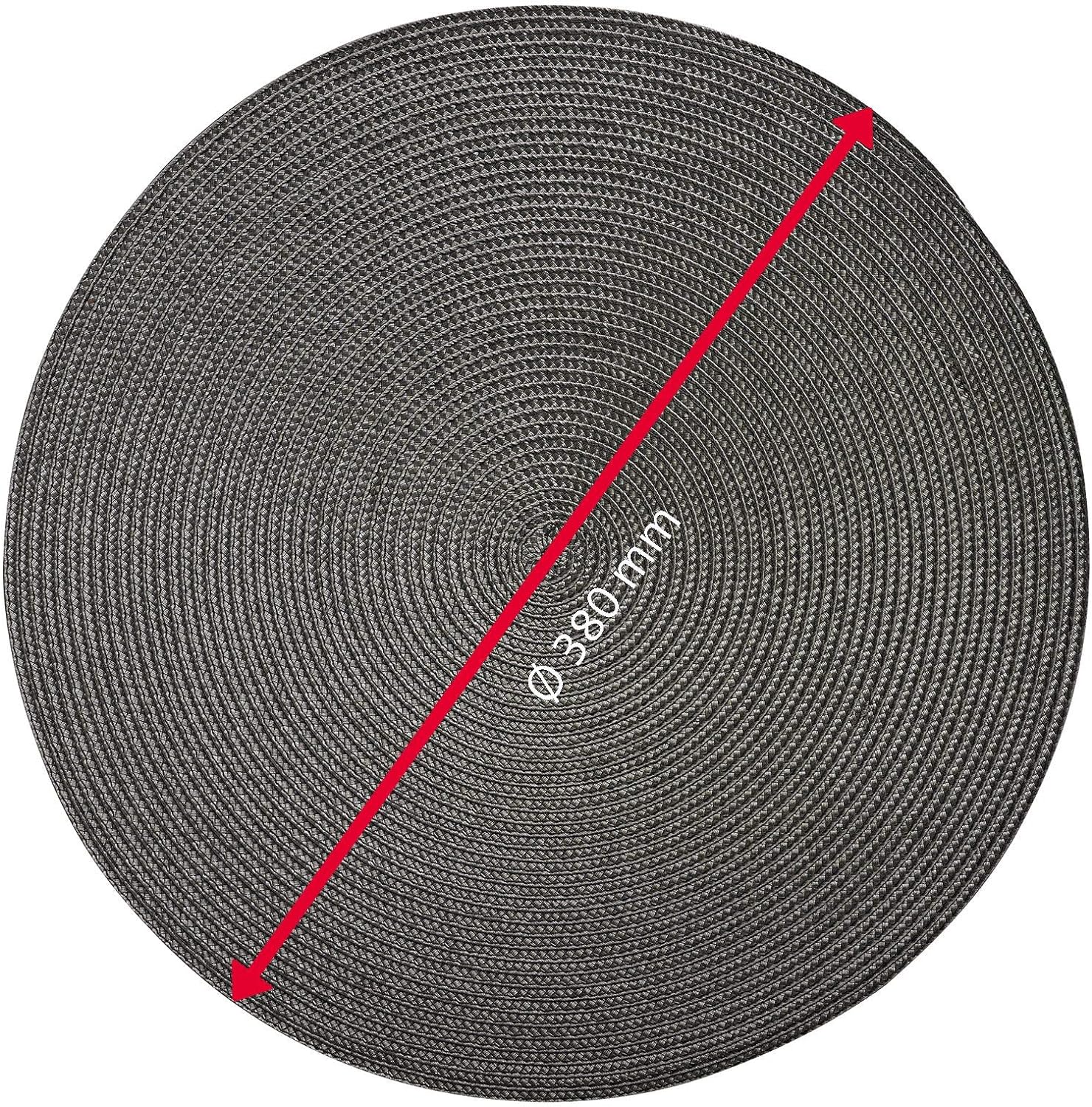 Westmark Placemats, 4 pieces, Ø 38 cm, Polypropylene, Anthracite, Saleen Edition: Circle 38 x 38 cm Anthracite
