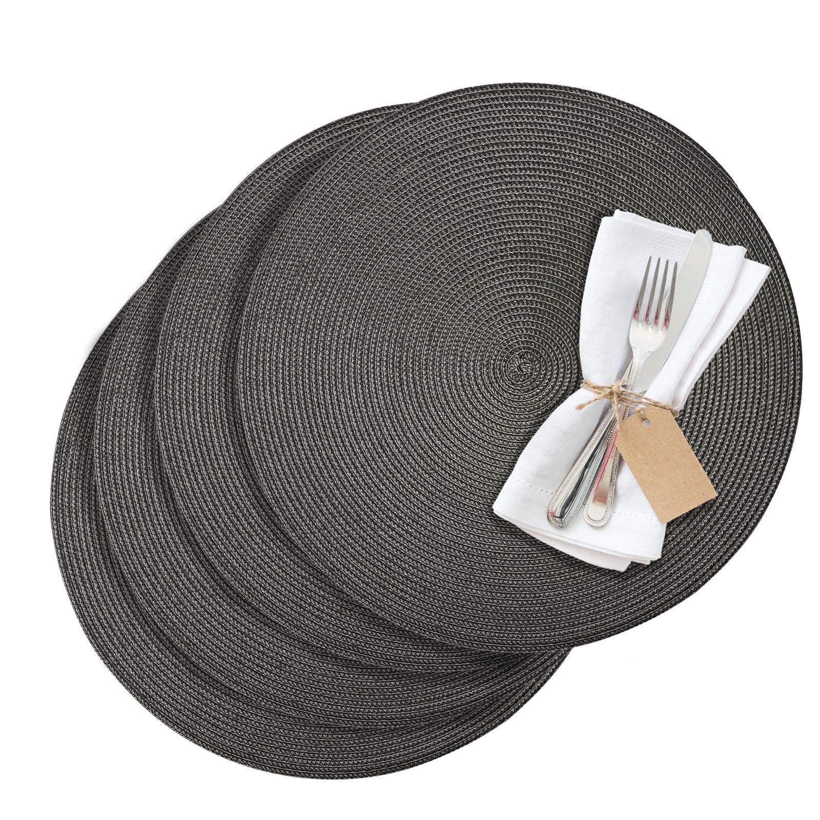 Westmark Placemats, 4 pieces, Ø 38 cm, Polypropylene, Anthracite, Saleen Edition: Circle 38 x 38 cm Anthracite