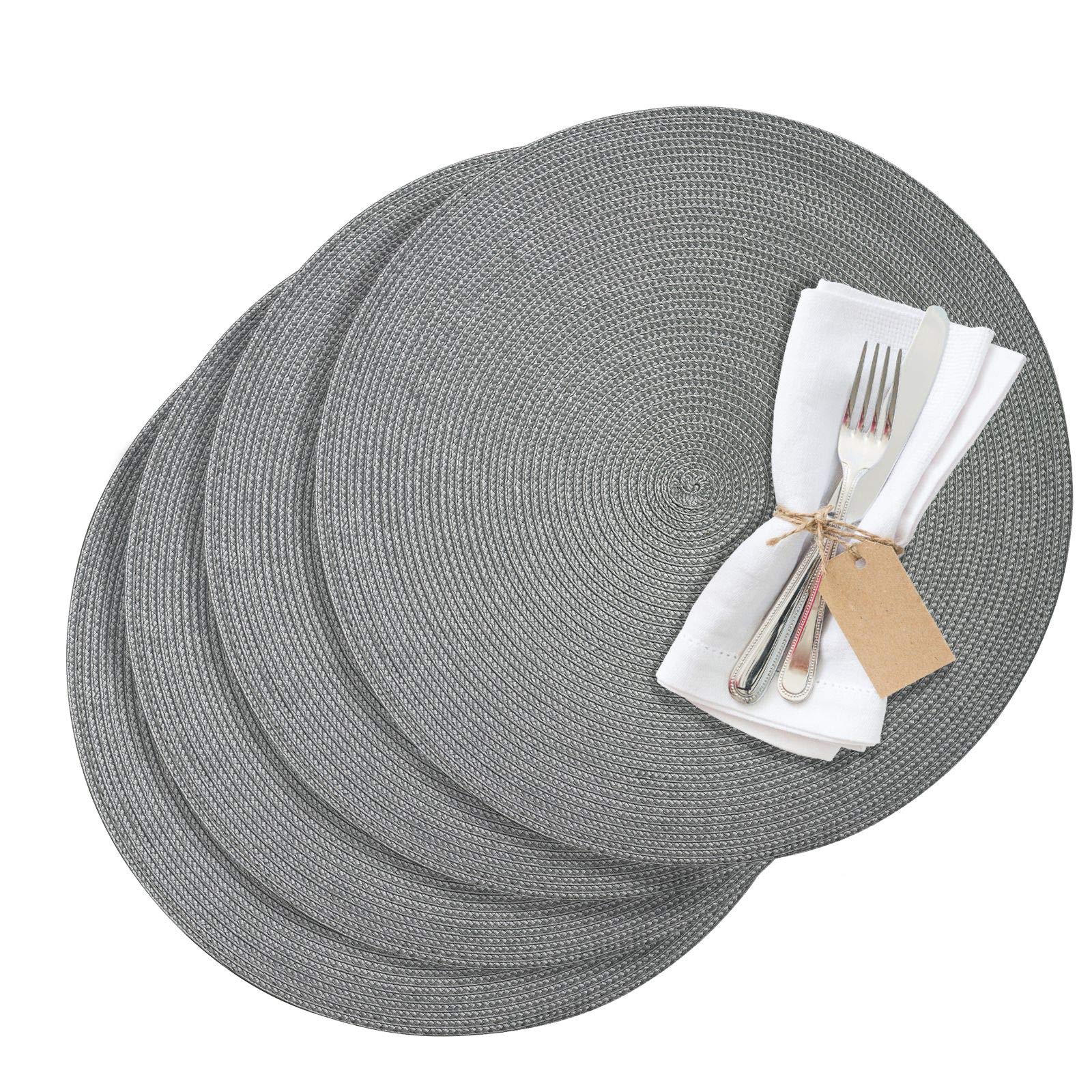 Westmark Placemats, 4 pieces, Ø 38 cm, Polypropylene, Grey, Saleen Edition: Circle 38 x 38 cm Grey