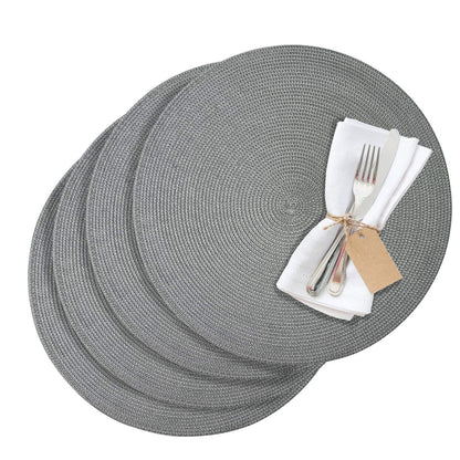 Westmark Placemats, 4 pieces, Ø 38 cm, Polypropylene, Grey, Saleen Edition: Circle 38 x 38 cm Grey
