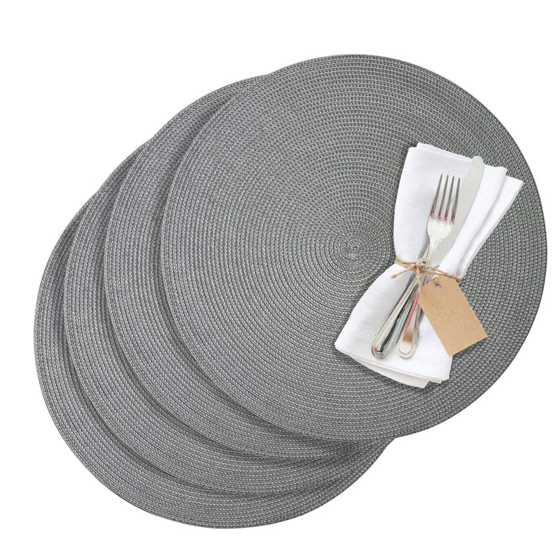 Westmark Placemats, 4 pieces, Ø 38 cm, Polypropylene, Grey, Saleen Edition: Circle 38 x 38 cm Grey