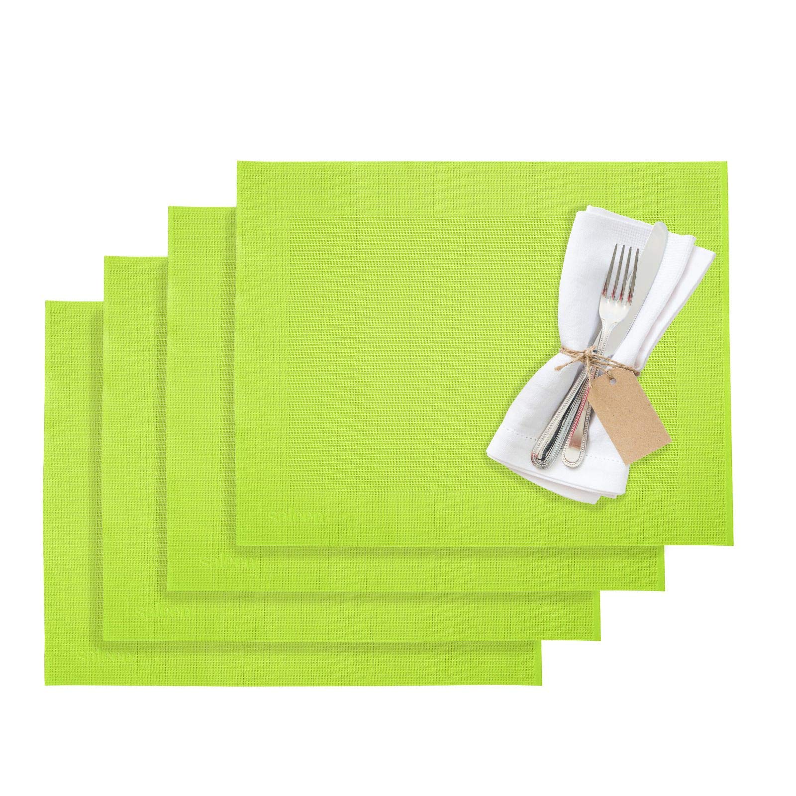 Westmark Placemats, 4 pieces, 42 x 32 cm, Synthetic, Lime Green, Saleen Edition: Home Lime/Green