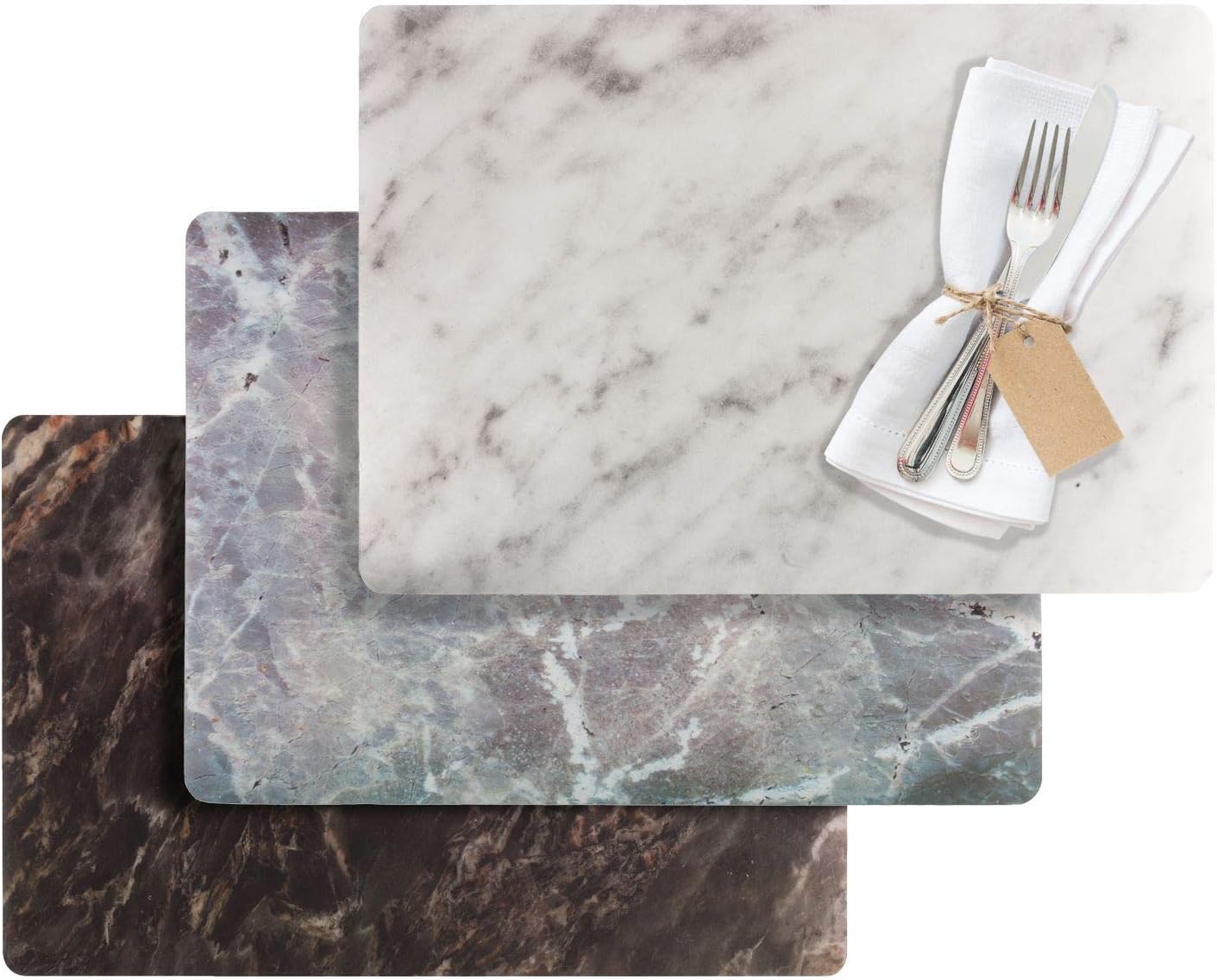 Westmark Placemats, 4 pieces, 43.5 x 30 cm, PET, White, Saleen Edition: Marmor (Marble) 43.5 x 30 cm White