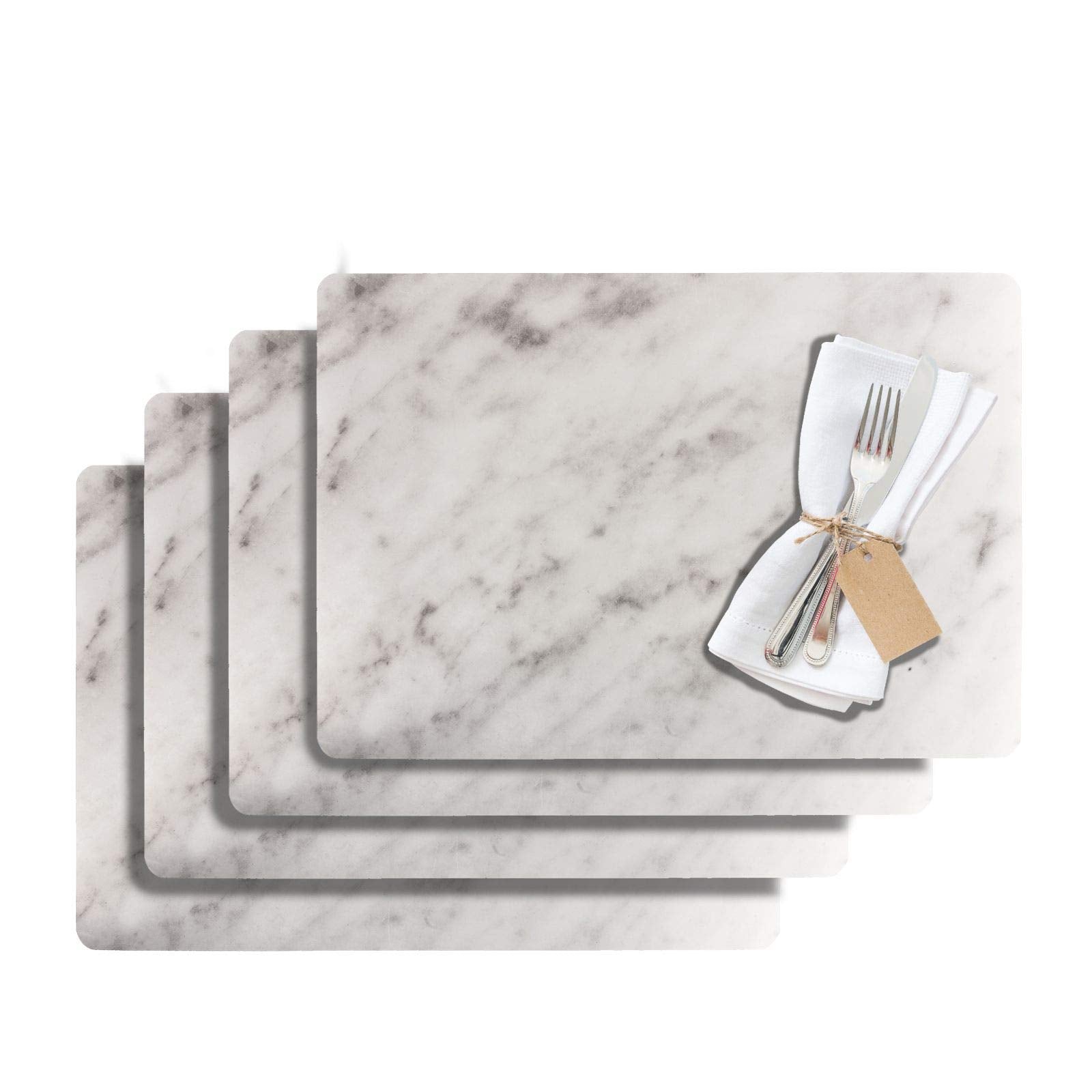 Westmark Placemats, 4 pieces, 43.5 x 30 cm, PET, White, Saleen Edition: Marmor (Marble) 43.5 x 30 cm White