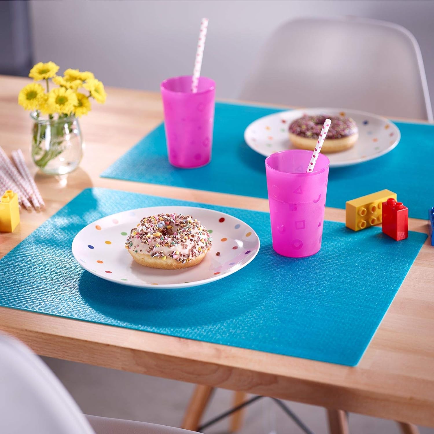 Westmark Tischsets/Platzsets, 4 Stück, 45 x 32,5 cm, Polypropylen, Lebensmittelecht, Abwischbar, Türkis, Saleen Edition: Coolorista